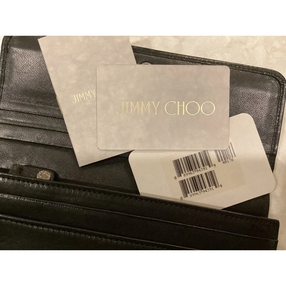Jimmy Choo NINO Black Leather‎ Star Studded Wallet Clutch - Picture 16 of 16